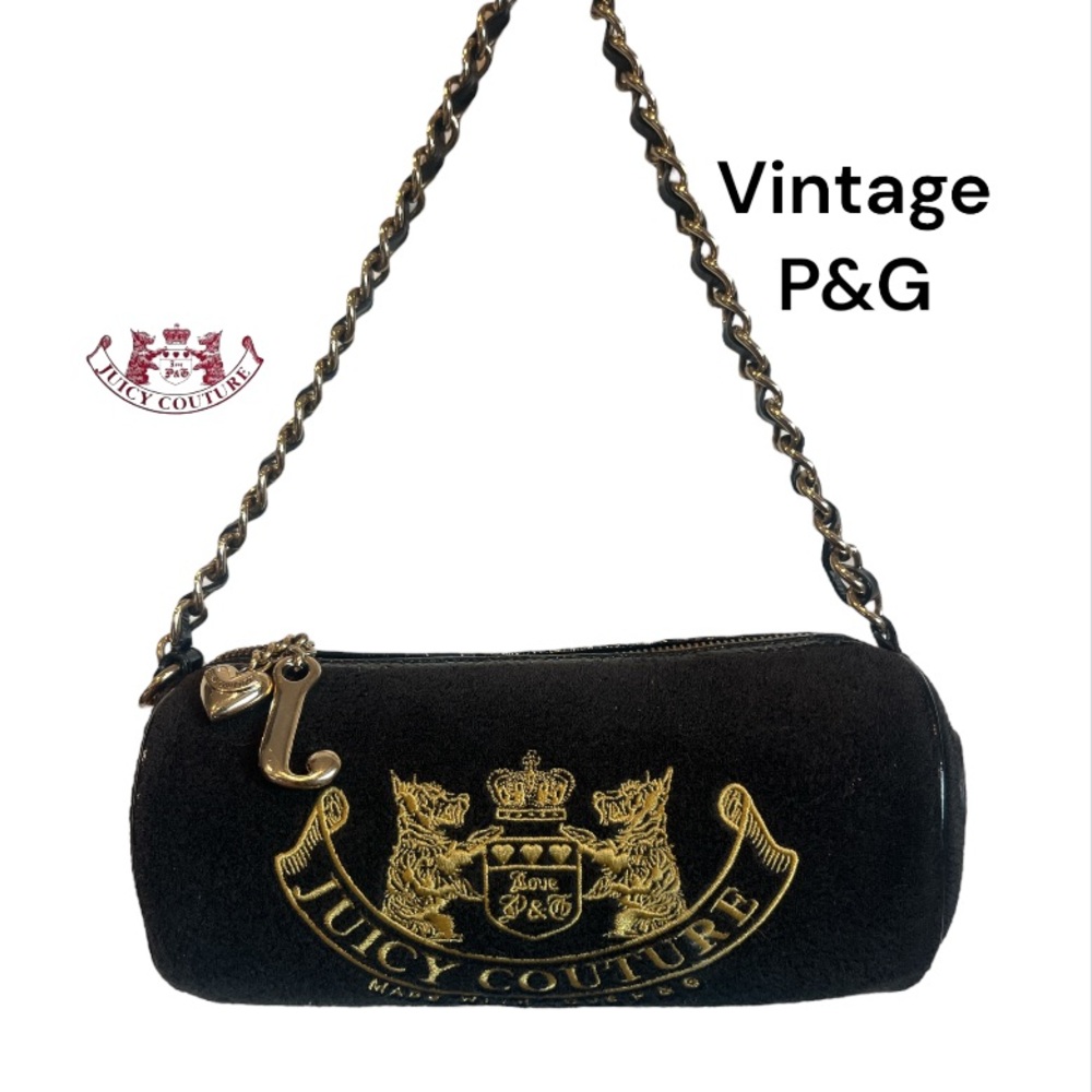 Vintage Juicy Couture Rare P&G Velour Scottie Dogs Once Upon A Time Barrel Bag